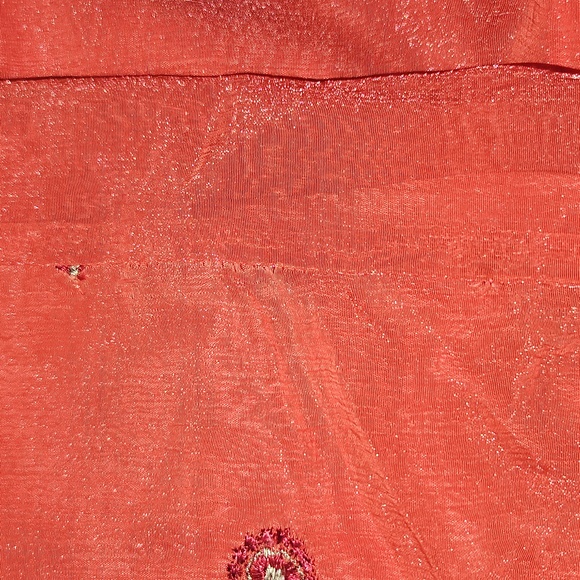 Dawn Joy peach sheer dress with embroidered accent - Picture 7 of 8